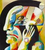 Horst Antes, Kopf für Emilio, 1966/1967, Acrylic on canvas