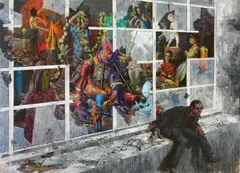 Jonas Burgert, Schliss, 2012, Oil on canvas