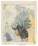 Lyonel Feininger, Geranium (Harlequin and Clown), 1908, India ink, pencil and coloured chalks on paper