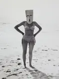 Inge Morath, Saul Steinberg Mask on Bikini Girl