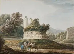 Jacob More, The Tomb of the Horatii and Curiatii on the Via Appia near Albano, Watercolour on paper