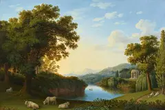 Jacob Philipp Hackert, Landscape with Motifs from the English Garden in Caserta, Oil on canvas (relined)