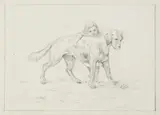 attributed to Carl Philipp Fohr, Best Friends, Pencil on paper, mounted on a thin cardboard