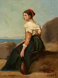 Jean-Baptiste Camille Corot, Young Woman with a Mandolin
