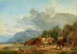 Heinrich Bürkel, Barge Haulers Pulling a Ship Upstream