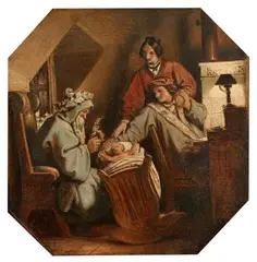 Moritz von Schwind, "Herr Winter", Oil on paper, laid down on cardboard