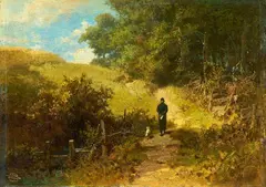 Carl Spitzweg, Saturday Afternoon (The Village Parson's Morning Walk), Oil on panel