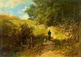 Carl Spitzweg, Saturday Afternoon (The Village Parson's Morning Walk), Oil on panel