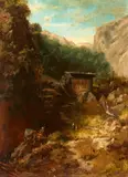 Carl Spitzweg, Mountain Landscape with a Mill (High-Mountain Landscape), Oil on canvas (relined)