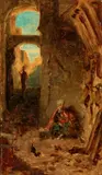 Carl Spitzweg, In the Orient, Oil on cardboard