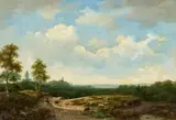 Marinus Adrianus Koekkoek, Landscape with Herdsmen and Herd, Oil on panel