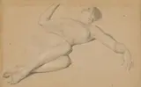 Otto Greiner, Recumbent Female Nude, Pencil and white chalk on paper