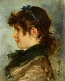 Friedrich August von Kaulbach, Portrait of a Young Woman, Oil on wood