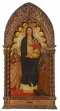 The Virgin and Child with John the Baptist and Saint Antony the Great by studio of Jacopo di Cione, Tempera on panel, sold May 2020