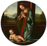 The Virgin adoring the Christ Child by circle of Lorenzo di Credi (Lorenzo di Andrea d’Oderigo), Oil on panel (parquetted), sold May 2020