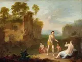 attributed to Cornelis van Poelenburgh, Landscape with Nymphs, Oil on copper