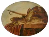 Pieter de Putter, Still Life with Fish on a Wooden Platter, Oil on panel