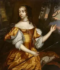Jan Mijtens, Portrait of Albertine Agnes of Orange-Nassau, Princess of Nassau-Diez, as Diana, Oil on canvas (relined)