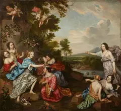 Jan Mijtens, The Crowning of Mirtillo, Oil on canvas (relined)