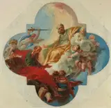 attributed to Sebastiano Ricci, Saints Peter and Paul in Glory, Oil on paper, mounted on canvas