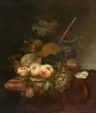 Herman van der Mijn, Still Life with Fruit and an Oyster, Oil on canvas (relined)