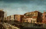 Michele Marieschi, Venice with a View of the Canal Grande and the Fontego dei Turchi, Oil on canvas (relined)