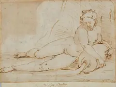 Recumbent Nymphs by Luca Cambiaso, Brown ink on paper, sold May 2020