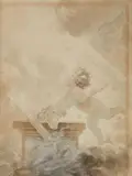attributed to Jean-Honoré Fragonard, Eros kindling Love, Watercolour on paper