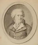 Heinrich Anton Dähling, Portrait of a Gentleman in a Drawn Oval Surround, Black chalk