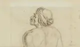 attributed to Jacques Louis David, Portrait of a slave in Profile, Black chalk