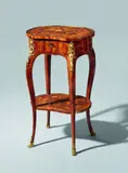 A side table from the studio of the Gebrüder Spindler by A side table from the studio of the Gebrüder Spindler, Palisander, kingwood, amaranth, walnut, maple, and stained wood veneers, partially engraved and with black contours, on , sold May 2020