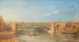 English School 19th century, Victoria Bridge over the Thames near Datchet, Watercolour on paper
