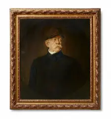 Franz von Lenbach, Portrait of Prince Otto von Bismarck, Oil on card