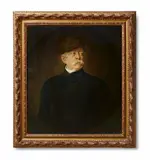 Franz von Lenbach, Portrait of Prince Otto von Bismarck, Oil on card