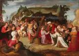 Antwerp School, 17th century, Saint Veronica giving Christ her Veil, Oil on panel (parquetted)