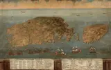 Maltese school 18th century, Map of Malta, Comino, and Gozo from the year 1725, Oil on canvas (relined)