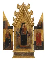 Master of the Lazzaroni Madonna, Triptych of the Madonna with Child, Tempera on panel
