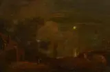 Netherlandish School 17th century, Water Landscape by Night, Oil on panel