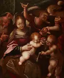 Prague School, The Holy Family with Saint John the Baptist, Oil on canvas