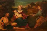 The Virgin with Child and Saints by Venetian School probably of the 16th century, Oil on wood, sold Mar 2020
