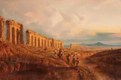 Albert Arnz, Southern Landscape with an Aquaeduct, Oil on canvas