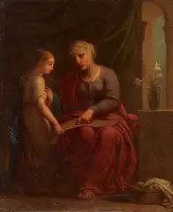 attributed to Josef Grassi, The Education of the Virgin, Oil on panel