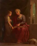 attributed to Josef Grassi, The Education of the Virgin, Oil on panel