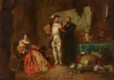 Robert Alexander Hillingford, Emperor Francis I visiting the Studio of Benvenuto Cellini, Oil on canvas (relined)