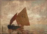 Gustav Schönleber, Venetian Fishing Boat on the Lagoon