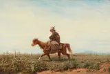 Adolf Schreyer, Vlachian Horseman, Oil on canvas