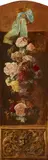 Trompe-l'oeil Still Life with a Flower Garland above a Relief by Probably Viennese artist 19th century, Oil on canvas, offered Mar 2020