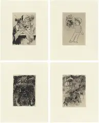 My Giant Colouring Book by Jake and Dinos Chapman, 2004, 21 original aquatint etchings on China paper, rolled-on card. Each, sold Dec 2019