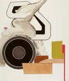 Stefan Hirsig, Untitled (entertainmentchair I), 2001, Mixed media, collaged on card