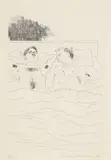 David Hockney, In The Dull Village (from: Illustrations for Fourteen Poems from C.P. Cavafy 1966-67), 1966, Etching and aquatint on card